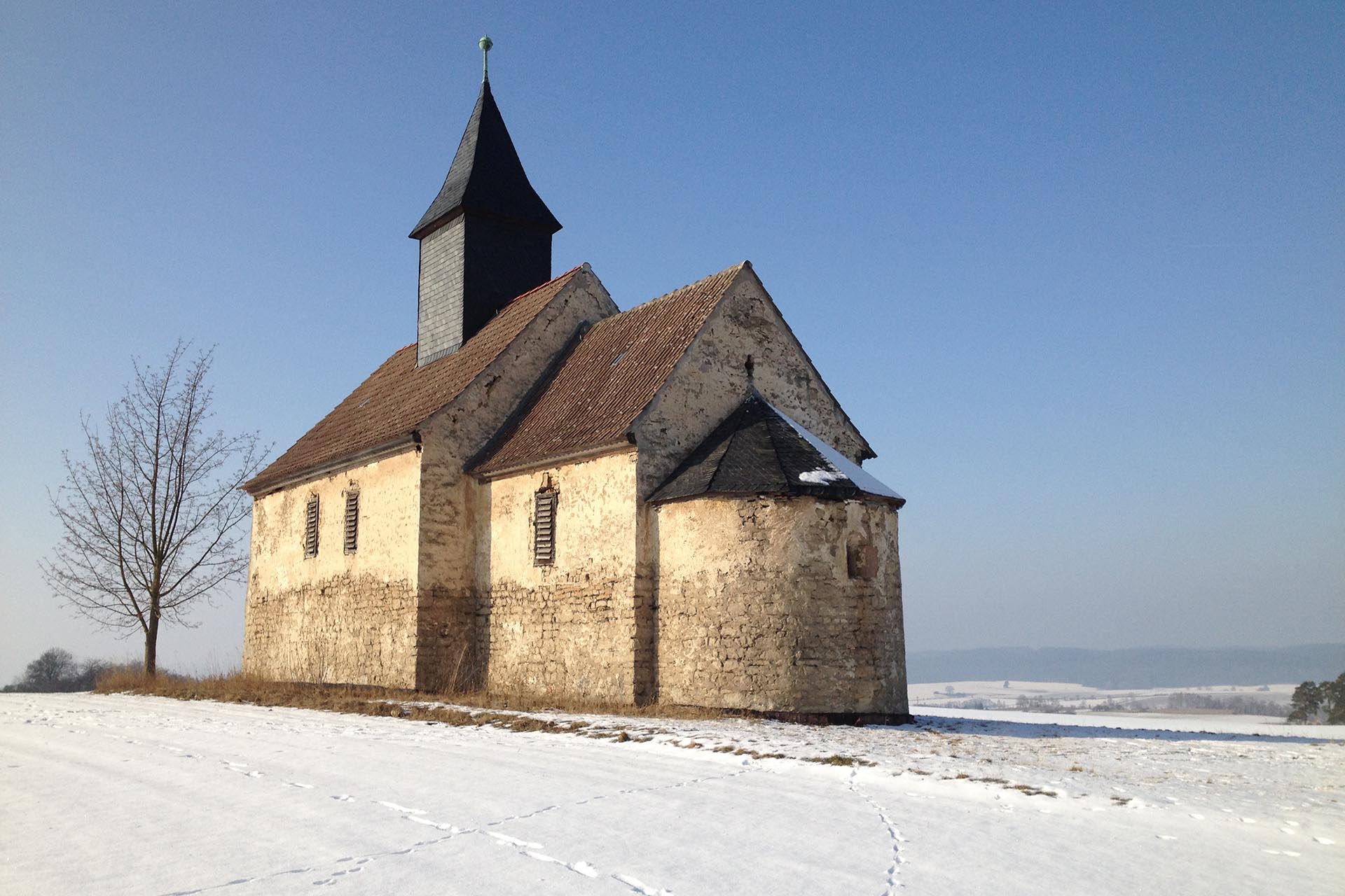 Im Winter, Feuerorgel Kapelle Krobitz